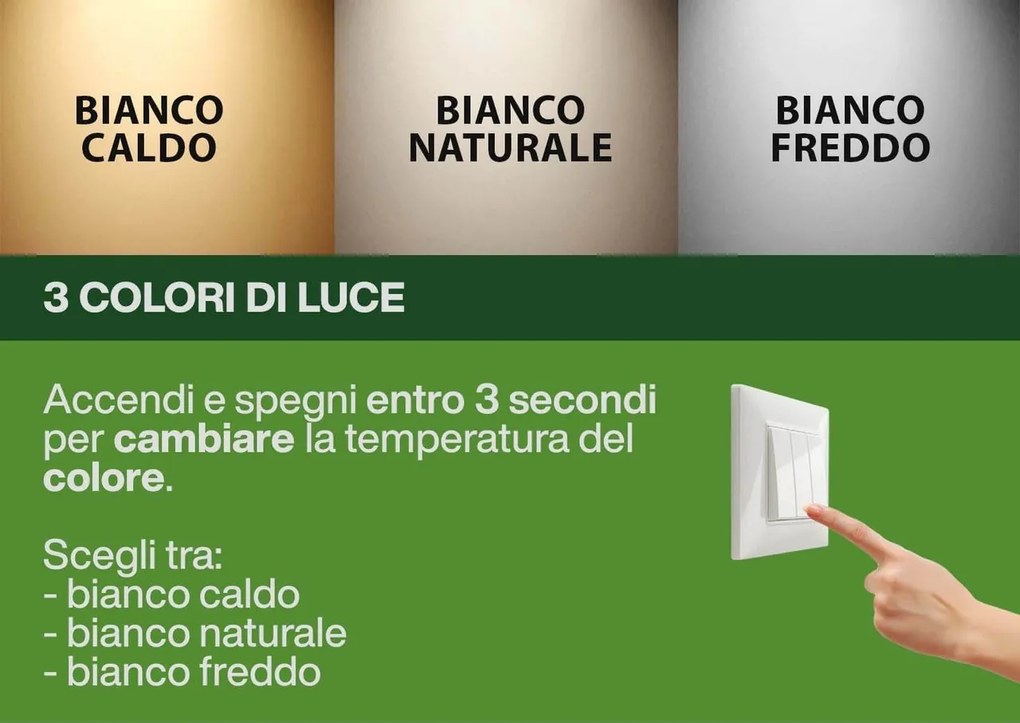 Plafoniera LED da Esterno 15W IP65 Ovale CCT - Bianco Variabile