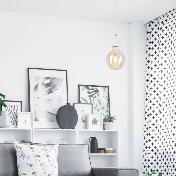 Lampadario a sospensione con filo ASTRID 1xE27/60W/230V bianco