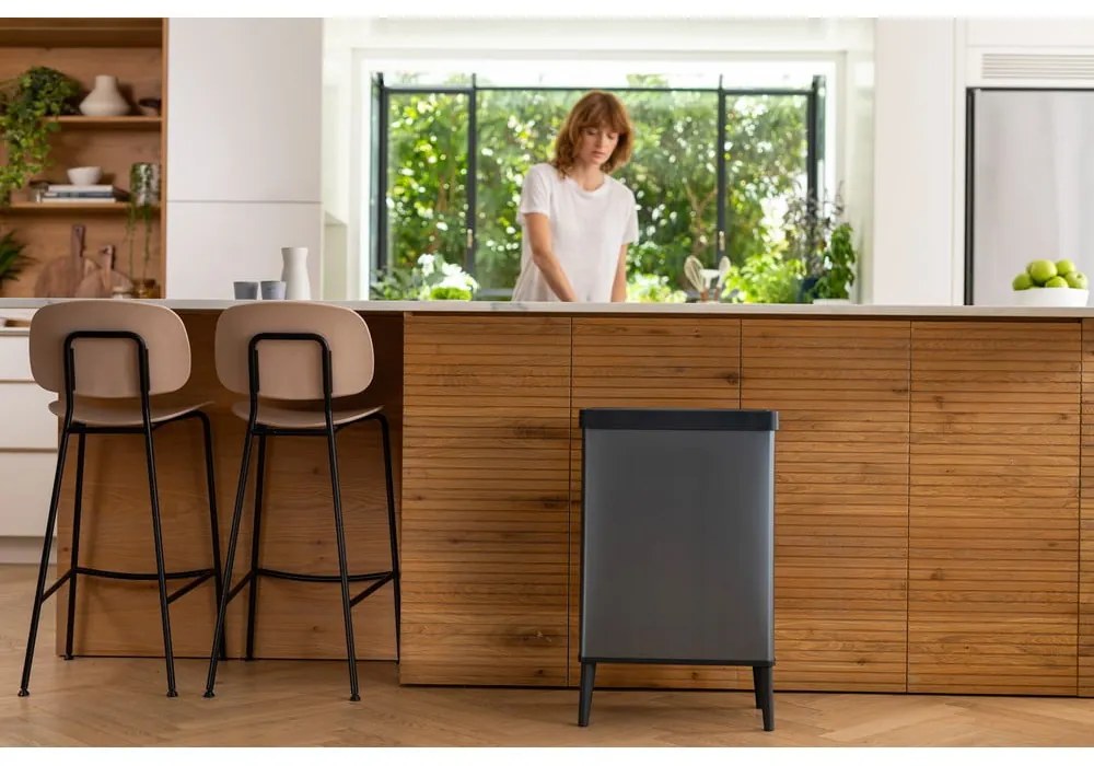 Cestino per la spazzatura grigio touch in plastica riciclata 54 l Verto High - Curver