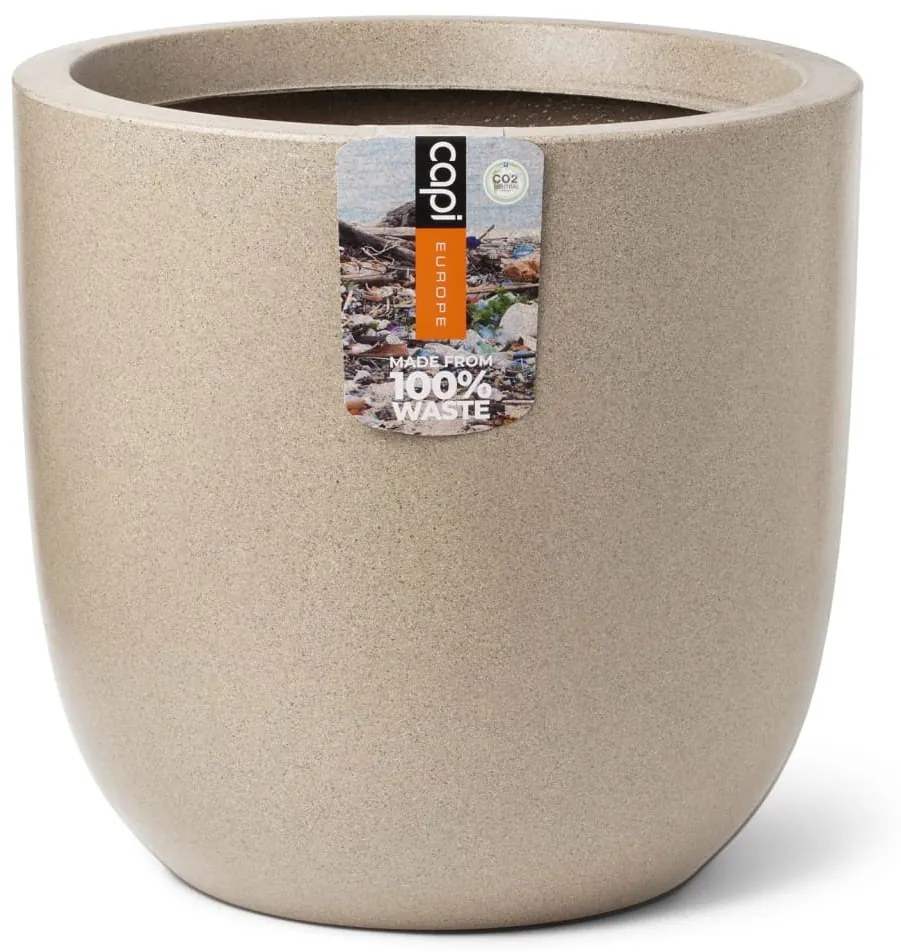 Fioriera Rotonda Waste Smooth 35x34 Cm Beige Terrazzo /
