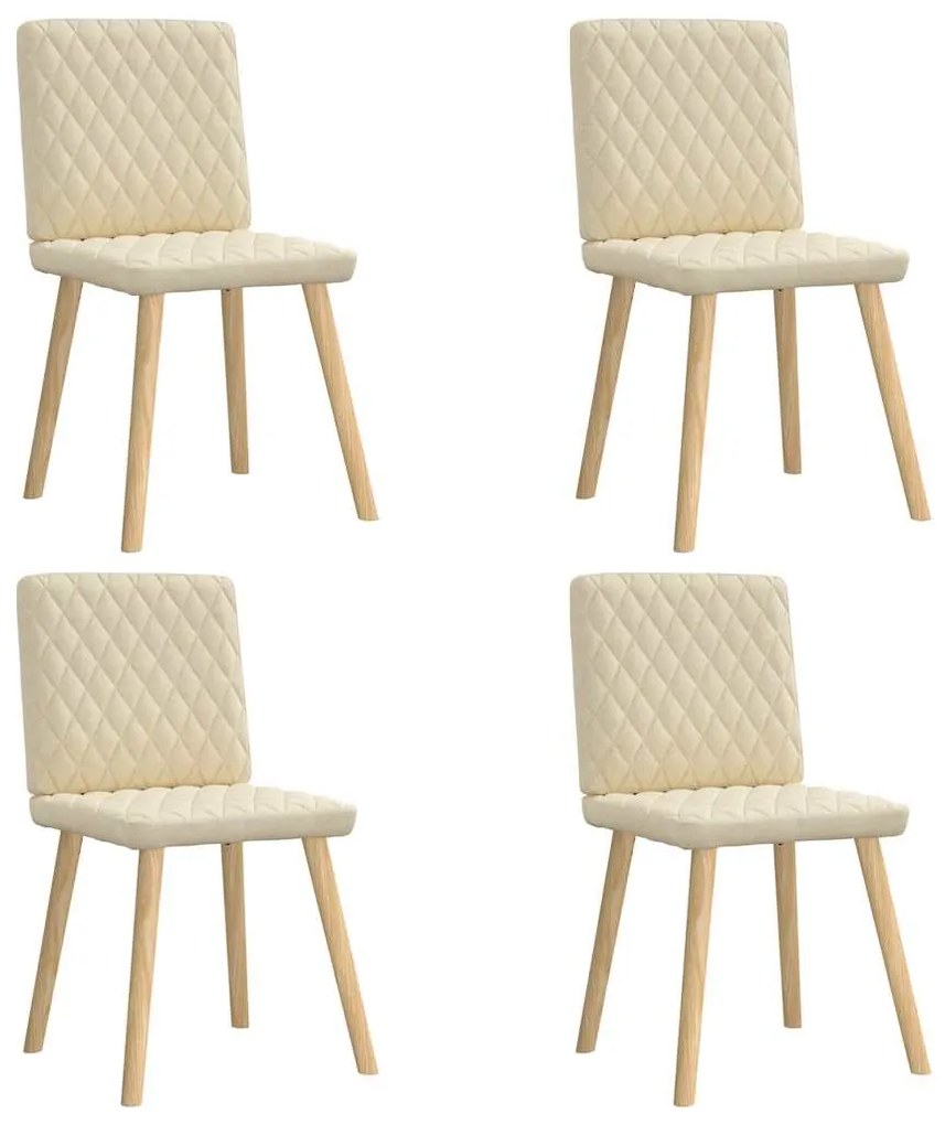 Sedie Da Pranzo 4 Pz Crema İn Tessuto /