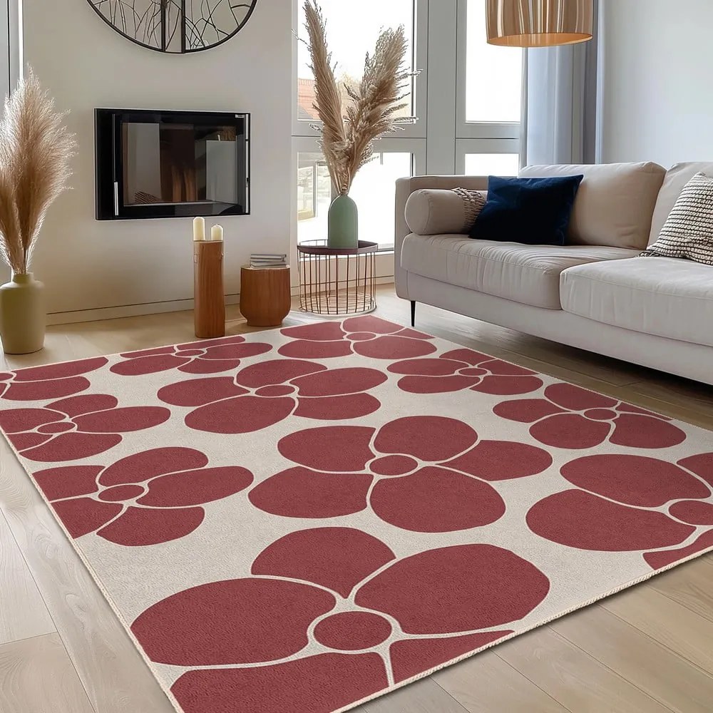 Tappeto rosso lavabile 120x180 cm Red Meadow – Mila Home