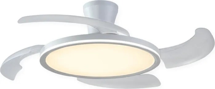 Ventilatore da soffitto Vito pale retrattili trasparenti, struttura bianco ø 120 cm 3500 lumen CCT