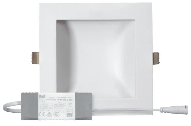 Faro LED da incasso Luce INDIRETTA 12W Quadrato Foro da 127x127mm a 137x137mm Colore  Bianco Caldo 2.700K