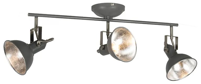 Faretto industriale antracite orientabile e inclinabile 3 luci - Tommy