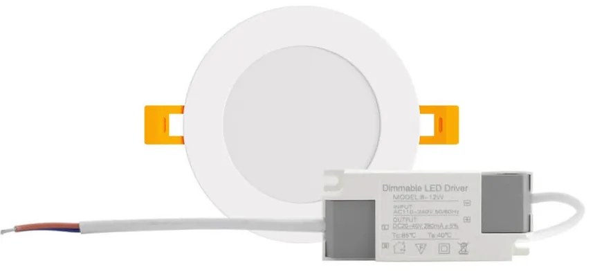 Pannello LED Rotondo 8W 800lm Foro Ø105-110mm Osram LED Dimmerabile Colore Bianco Naturale 4.000K