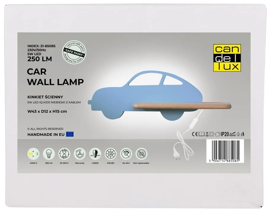 Apparecchio blu per bambini Car - Candellux Lighting