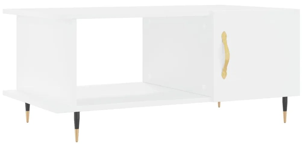 Tavolino da salotto bianco 90x50x40 cm in legno multistrato