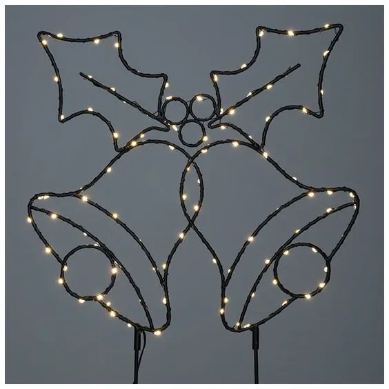Solight 1V289 - Decorazione natalizia da esterno a LED 100xLED/3xAA IP44, luce calda, campanelle