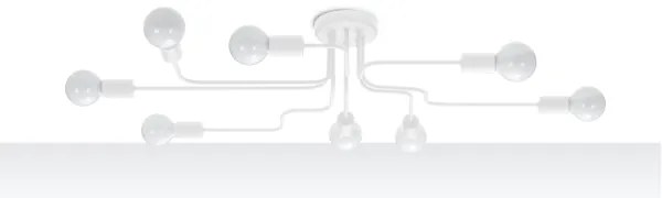 Sollux SL.1444 - Lampadario a plafone VECTOR 8xE27/15W/230V bianco