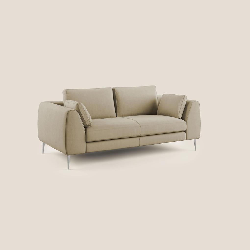 Plano divano moderno in microfibra tecnica smacchiabile T11 beige 216 cm