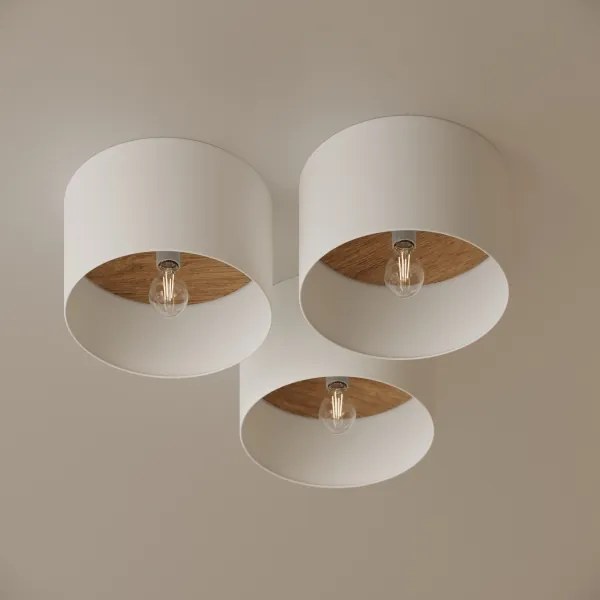 Sollux SL.1393 - Plafoniera TELESTO 1xE27/15W/230V diametro 35 cm bianco/beige