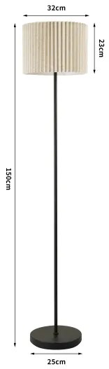 Brilagi - Lampada da terra NORDIC WAVE 1xE27/15W/230V lino/nero