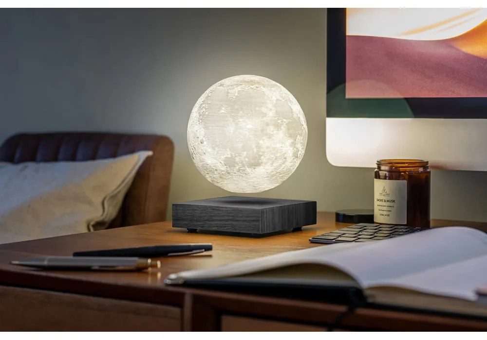 Lampada da tavolo nera (altezza totale 14 cm) Moon – Gingko