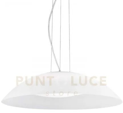 Lena sospensione doppio vetro bianco 3 luci attacco e27 l.64cm