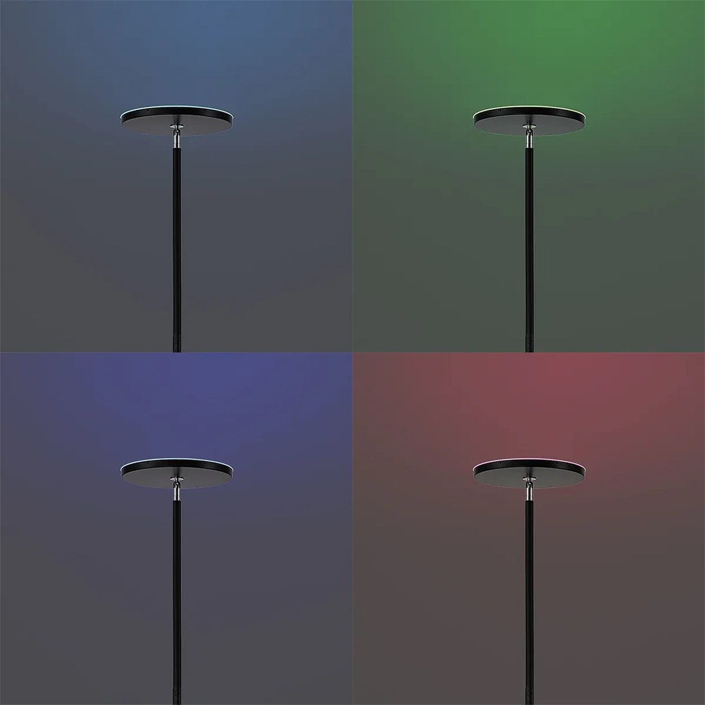 Lampada da terra moderna nera con LED dimmerabile RGB con telecomando - Sjors