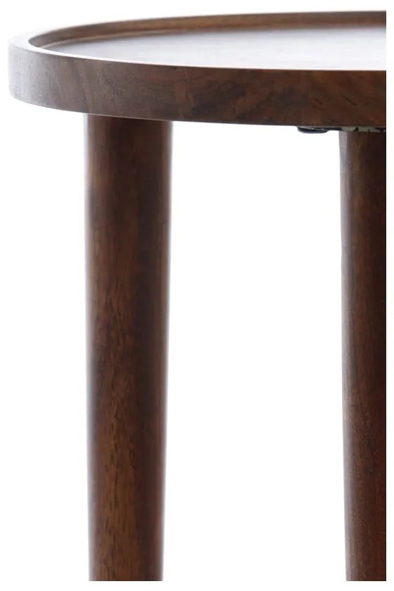 Tavolino rotondo in legno massiccio di acacia ø 49 cm Qiano - Light & Living