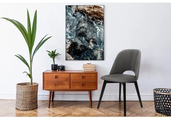 Sedia da pranzo BOVIO 86x48 cm grigio/faggio