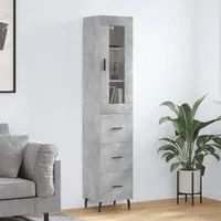 Credenza Grigio Cemento 34,5x34x180 cm in Legno Multistrato 3199253