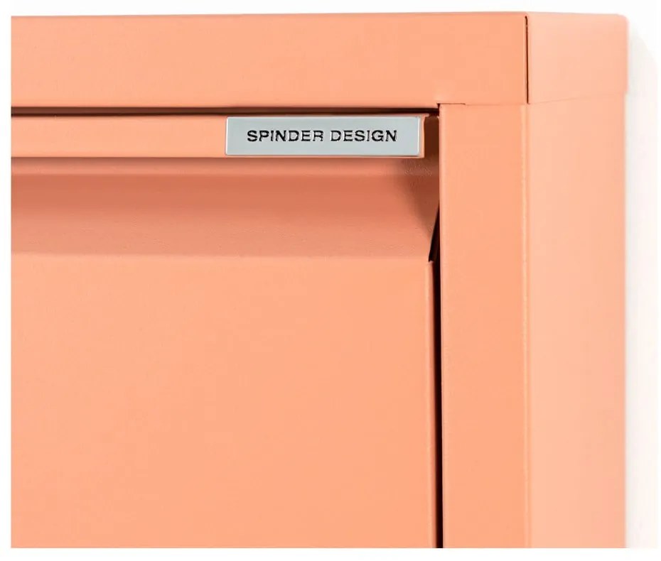 Scarpiera color salmone in metallo con ante ribaltabili 75x37,5x12,5 cm Billy – Spinder Design