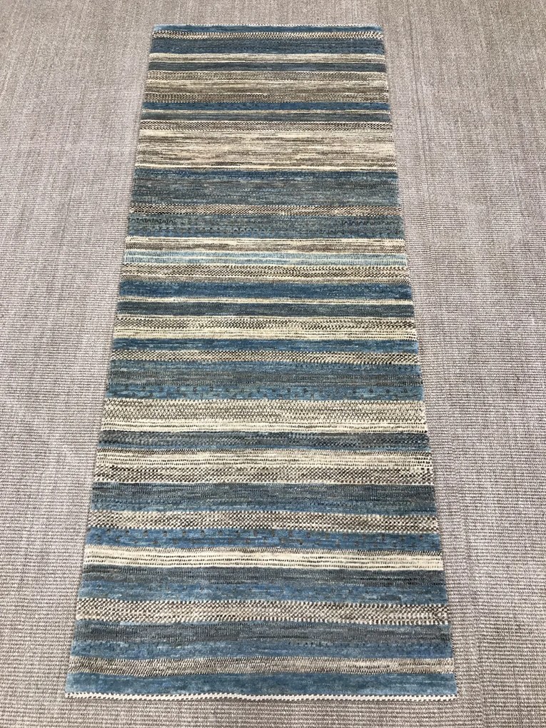 Loribaft Tappeto persiano 80x210 Blu (Iran) Annodato A Mano