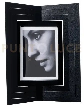 Portafoto di design vibra piccolo nero in ferro e polimetilmetacril...