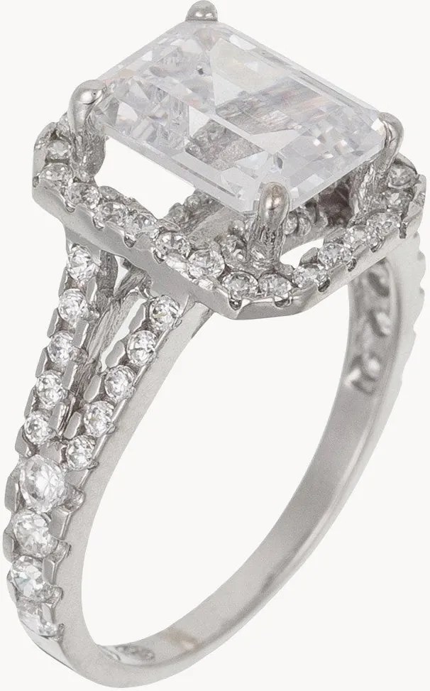 Anello in oro bianco con zirconia Splendeur
