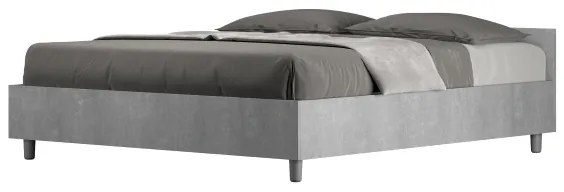 Letto matrimoniale contenitore 160x190 cemento Nuamo