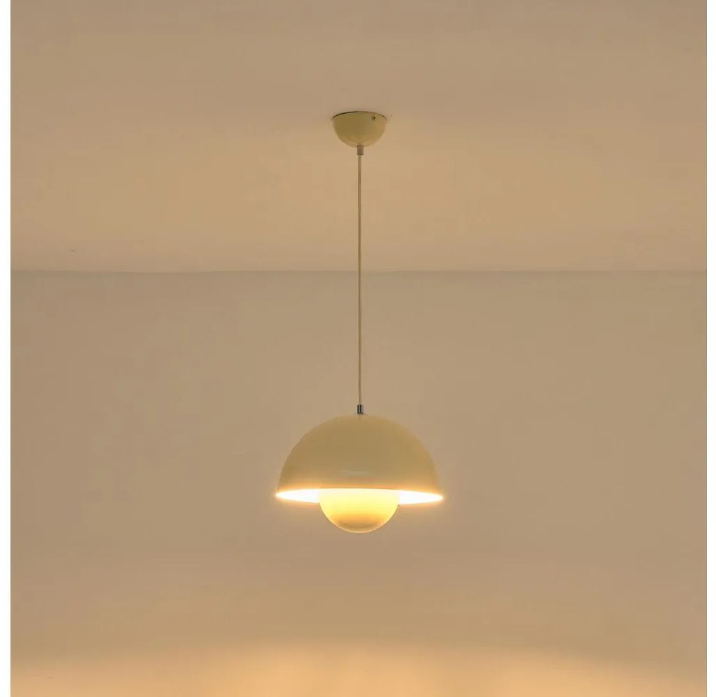 Lampadario a sospensione con filo 1xE27/15W/230V color crema
