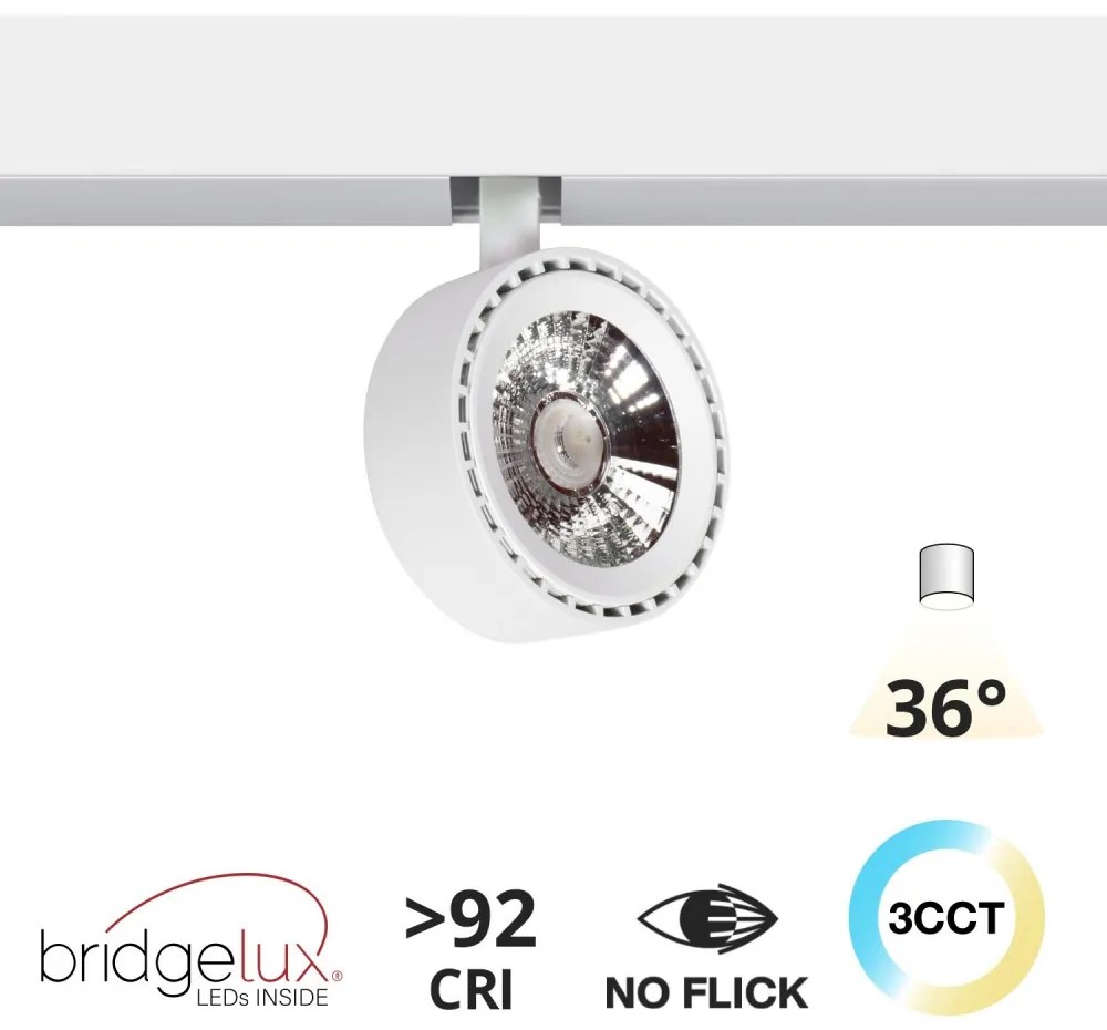 Faro LED 20W Tondo Magnetico, CCT, CRI92, Bianco, 48V - BRIDGELUX LED Colore Bianco Variabile CCT