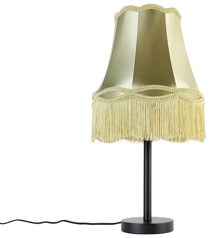 Lampada da tavolo classica nera con paralume granny verde 30 cm - Simplo