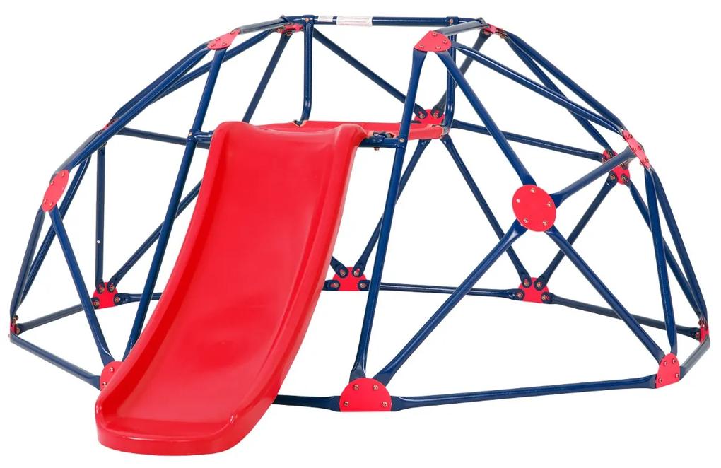 Costway Cupola di arrampicata e set da gioco con scivolo, Parco giochi per bambini capacità di carico di 180KG