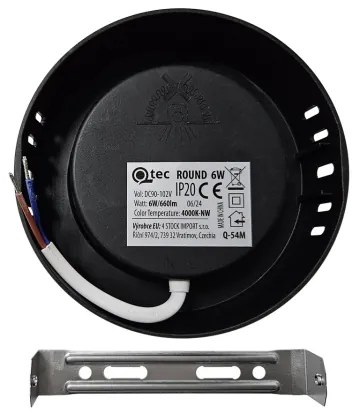 Plafoniera LED ROUND LED/6W/230V 4000K diametro 12,1 cm nero