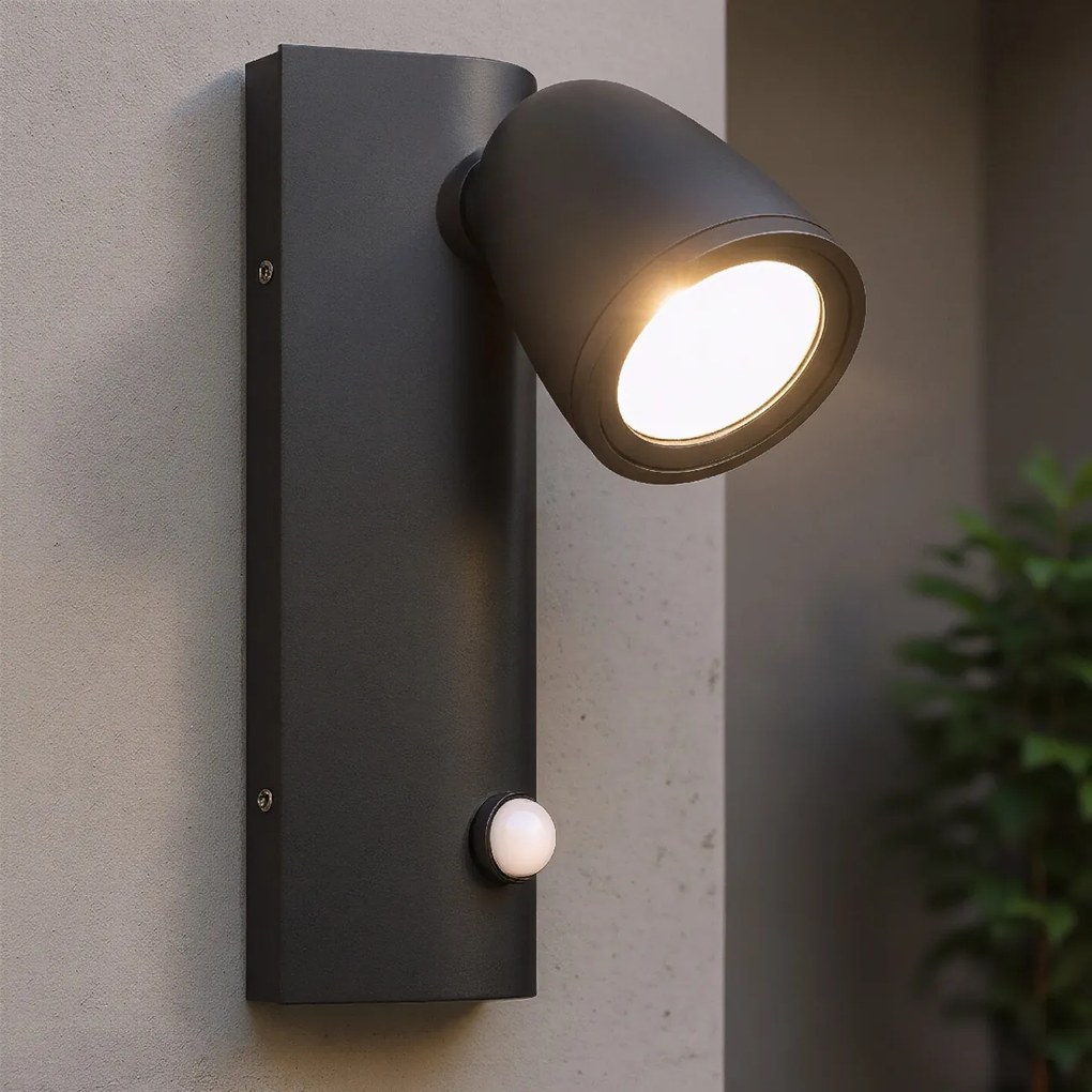 Applique da Esterno GU10 IP65 con Sensore Movimento AXIS - Nera