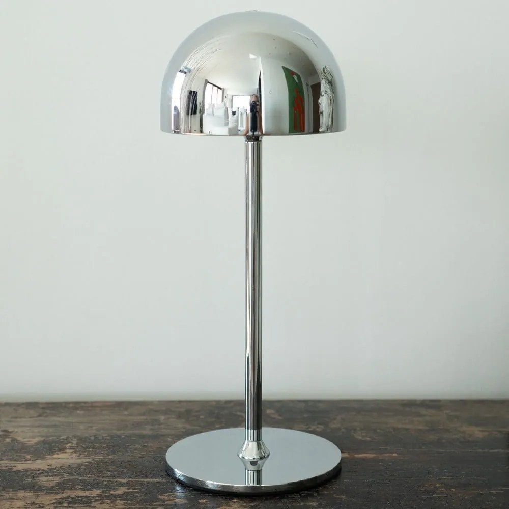 Lampada da tavolo LED argentata con paralume in metallo con telecomando (altezza totale 30 cm) Tim – Sirius