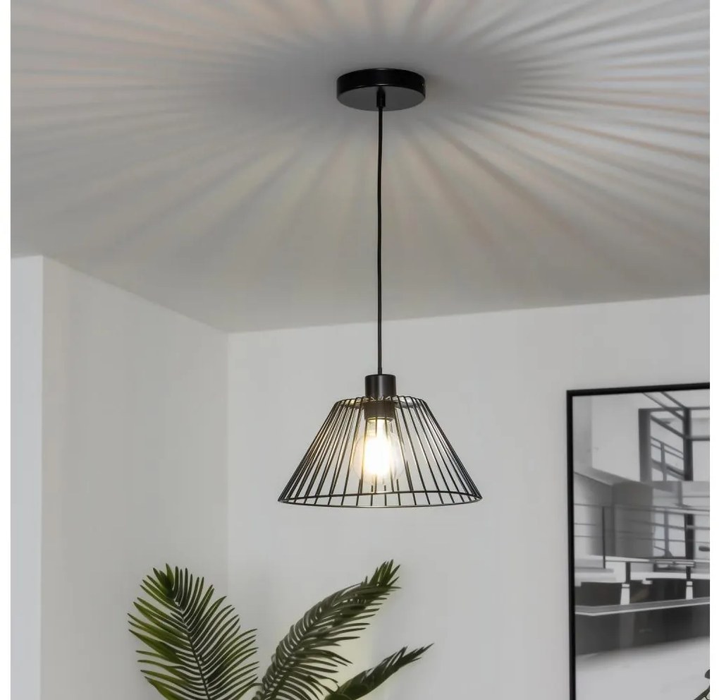 Brilagi - Lampadario LED a sospensione su cavo CERIA WIRE, 1xE27/40W/230V, Ø 30 cm, nero