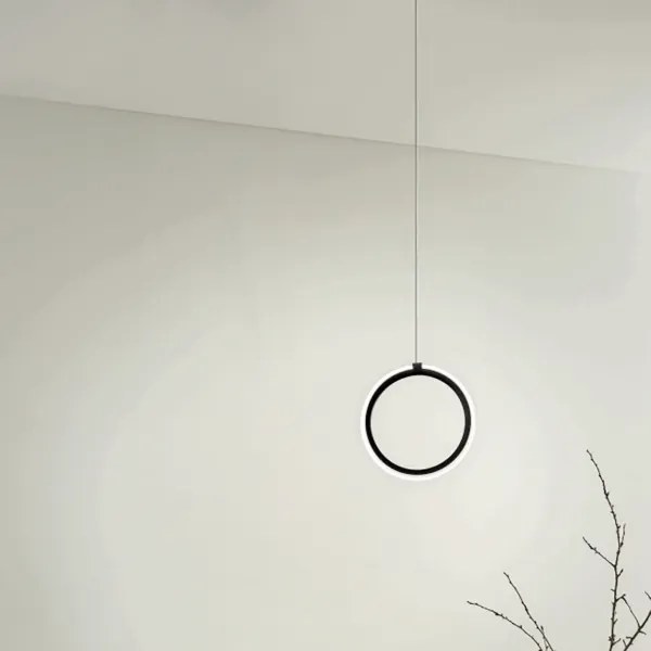 Lampada a sospensione D23 cm in metallo verniciato 1 Luce NERO a Led PINTA