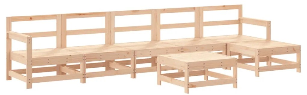 Set Salotto da Giardino 7 pz in Legno Massello di Pino