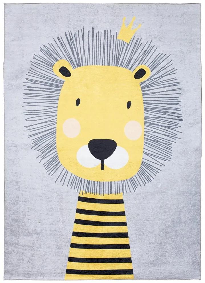 Tappeto per bambini con un simpatico motivo a forma di leone Larghezza: 80 cm | Lunghezza: 150 cm