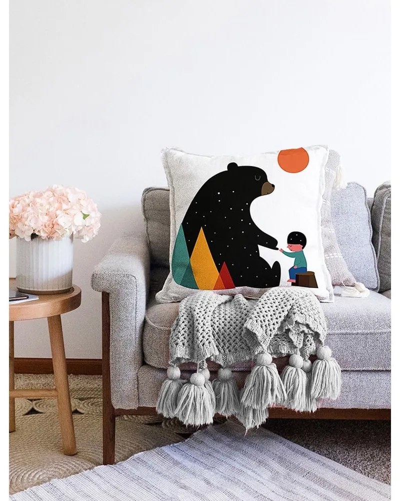 Federa con orso in misto cotone, 55 x 55 cm - Minimalist Cushion Covers