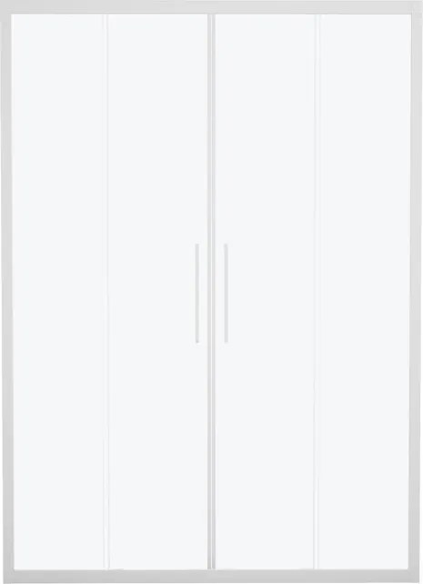 Porta doccia scorrevole L 162-166 cm x H 195 cm, per nicchia in vetro smerigliato SP. 6 mm, profilo opaco bianco, serie Record