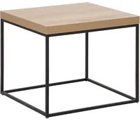 Tavolino effetto cemento piano gambe metallo nero 50 x 60 x 60 cm stile industriale soggiorno