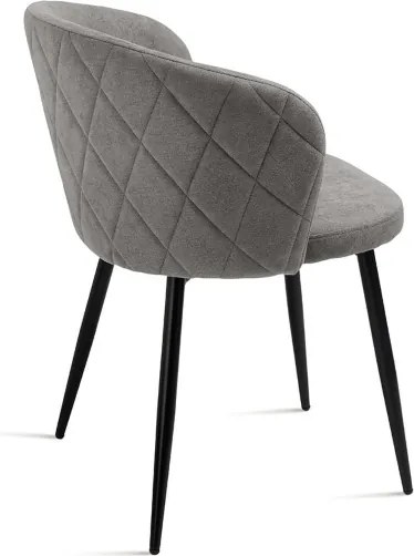 Sedia imbottita in tessuto Grigio Chiaro e sruttura in metallo RUMBLE 2 sedie