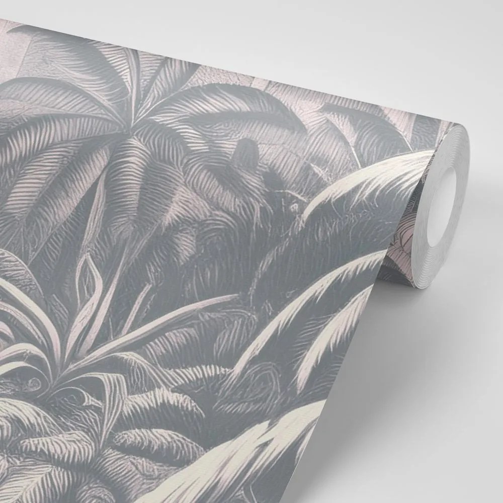 Carta da parati – Alberi tropicali con tocco vintage