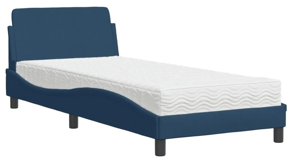 Letto con materasso blu 80x200 cm in tessuto