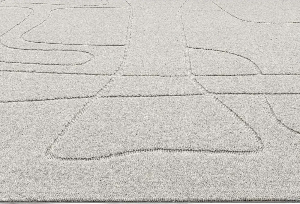 Tappeto in lana grigio chiaro 160x230 cm Morphic - Agnella