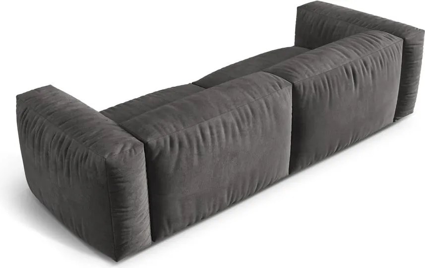 Divano componibile grigio con rivestimento in velluto 240 cm Martina – Micadoni