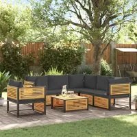 Set Divano da Giardino 7 pz con Cuscini Legno Massello Acacia 3214884