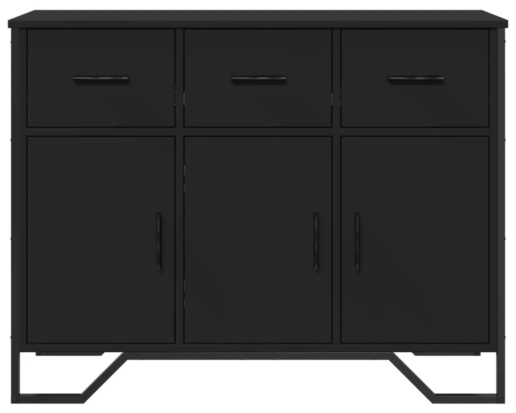 Credenza nera 97x32,5x74,5 cm in legno multistrato