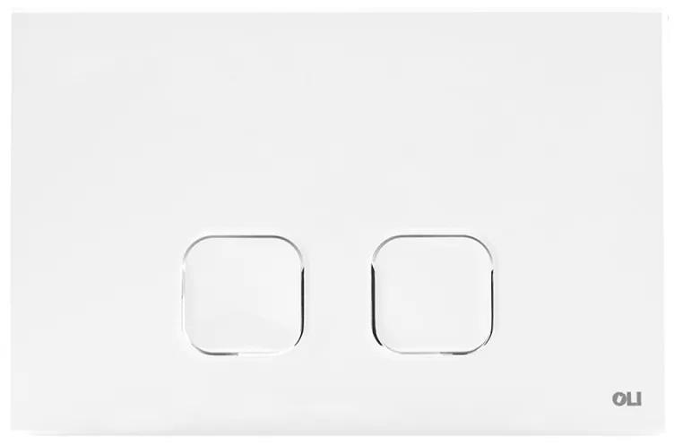 Placca cassetta wc Oli serie Plain in abs bianco con doppio scarico